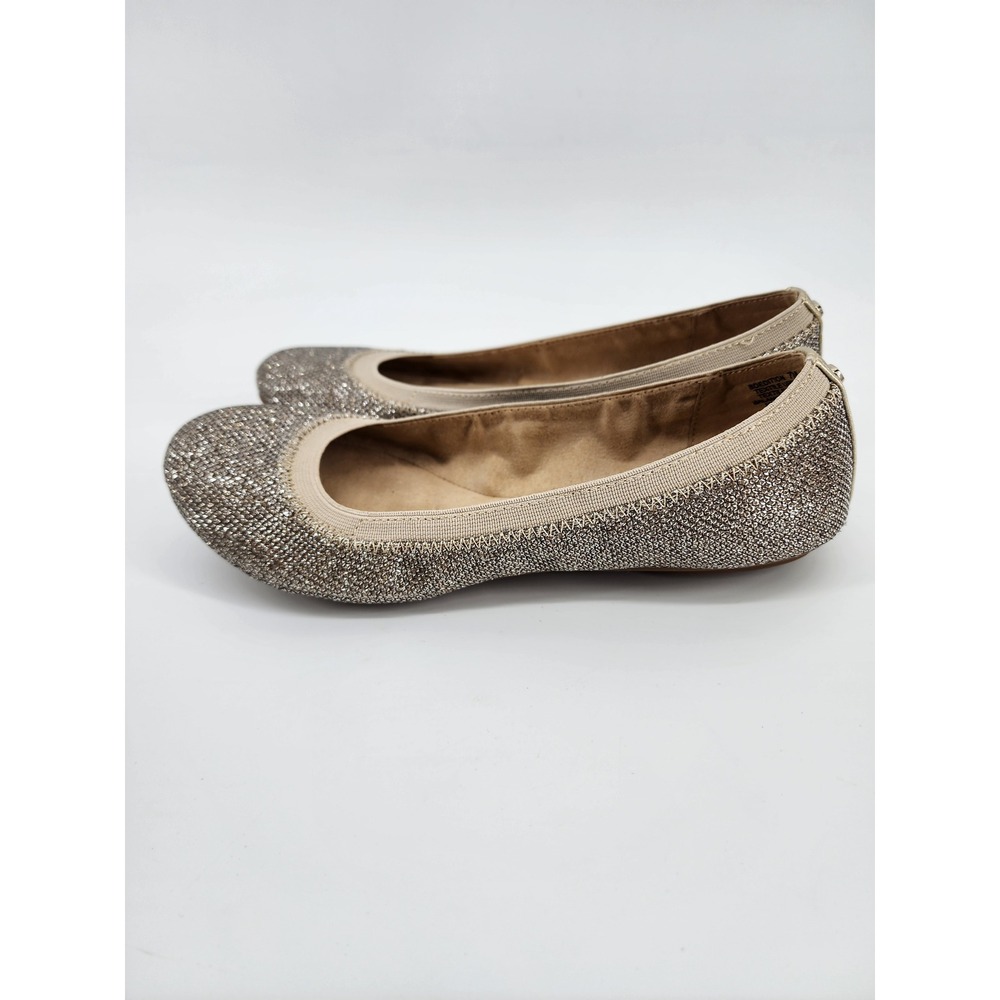 Bandolino BDEDITION Gold Metallic Sparkle Ballet Flats Womens 7M B Flexible